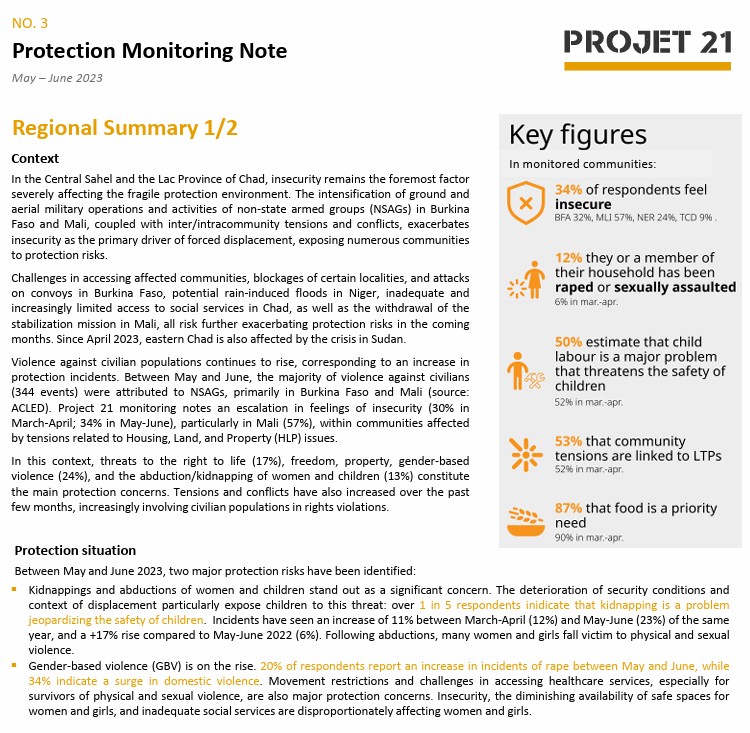 [REGION] Protection Monitoring Note No. 3, May – June 2023