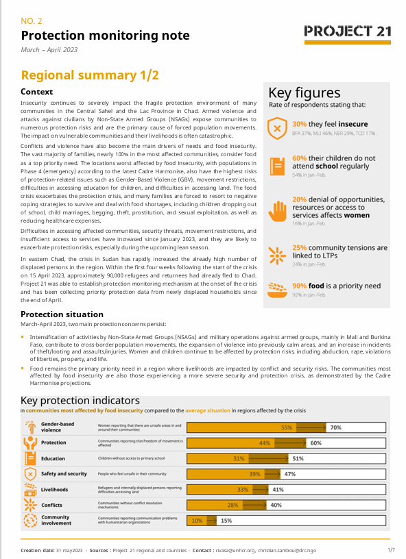 [REGION] Protection Monitoring Note No. 2, March – April 2023