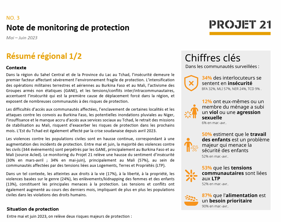 [REGION] [FR] Note de Monitoring de Protection N°3 (mai – juin 2023)